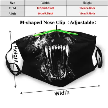 Monster Maske 2 Print Vaskbart Filter Anti Støv Munden Maske Monster Vilde Dyr Hund Wolf Gift