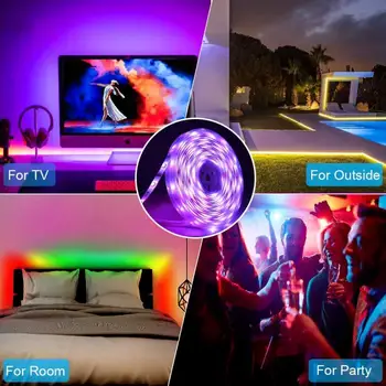 2835 LED lysbånd RGB-Lys, Musik Sync Farve Skiftende Følsomme Indbyggede Mic App IR Bluetooth-Kontrollerede Led Strip Light
