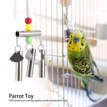 1PC Rustfrit Stål Bell Toy For Fugle Midt-Large Størrelse Papegøje Stående Toy Bur Indretning