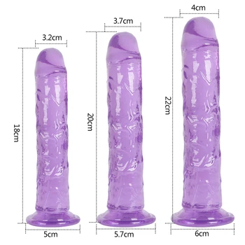 Realistisk dildo pik blødt jelly anal dildo rem om lesbiske magt sugekop Stor Penis voksen sex legetøj til kvinder ingen vibrator