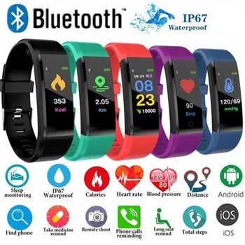 115 Plus Kvinders Bluetooth Smart-Ure Mænds Hjerte Rate Monitor Smartwatch 2020 Fitness Tracker Vandtæt Armbånd Ur