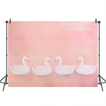 Fotografering Baggrund Swan Pink Baby Shower, Fødselsdag Baggrunde for Fotografiske Kunstnerisk Portræt-Photoshoot baggrund
