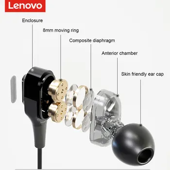 Originale Lenovo QE66 V5.0 Trådløse Neckband Bluetooth Hovedtelefoner Fire Højttalere Stereo Magnetiske In-Ear Sports Hovedtelefoner Til Telefonen