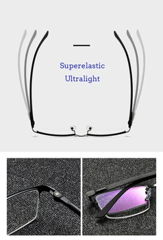 Ultralette Titanium Legering Nærsynethed Mænd Briller Ramme Superelastic TR90 Ben Recept Klasse Brille Forretning Brillerne Halvt Ramme