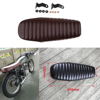 Motorcykel Dirt Bike ATV Sæde stribe stil Nonsilp Sadlen Motorcykel Cafe Racer Pude Pad Seat - Vintage Brun