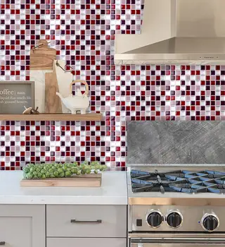 Vividtiles Selvklæbende Mosaik Fliser Væg decal Sticker DIY Køkken, Badeværelse Home Decor Vinyl