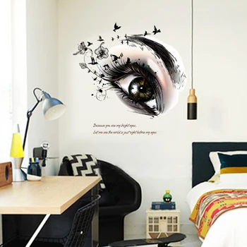 Smukke øjne Wall Stickers stue, soveværelse baggrund hjem dekorationer Kunst Decals plakat Aftagelige Mærkat tapet
