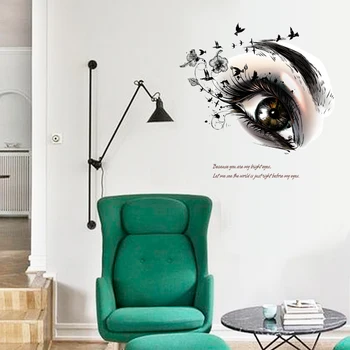 Smukke øjne Wall Stickers stue, soveværelse baggrund hjem dekorationer Kunst Decals plakat Aftagelige Mærkat tapet