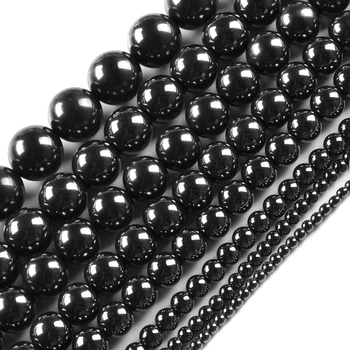 Naturlige Sten Hæmatit Perler Runde Løse Perler 3mm 4mm 5mm 6mm 8mm 10mm 12mm DIY Halskæde Armbånd Smykker at Gøre Tilbehør