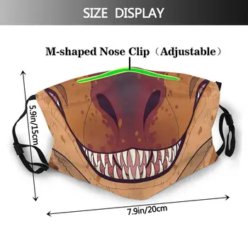 Filmens Raptor Dinosaur Vaskbar Trykt Munden Ansigt Maske med Filter Anti Tåge, Støv Bevis Polyester Beskyttelse Cover Dæmpe Voksen