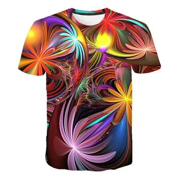 2020 sommeren nye Harajuku-psykedelisk 3d-print T-shirt til mænd casual farverige tee punk t-shirt interessant tøj