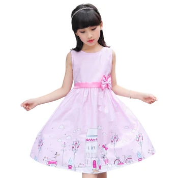 2021 nye børn, tøj til piger kjole prinsesse kjole bomuld sommer bomuld blomster