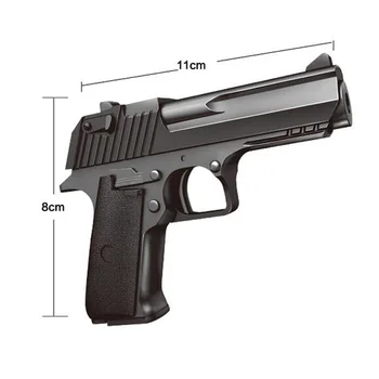 Legering mini pistol børn legetøjs pistol kan starte blød kugle militær simulation model sniper gun gift box set
