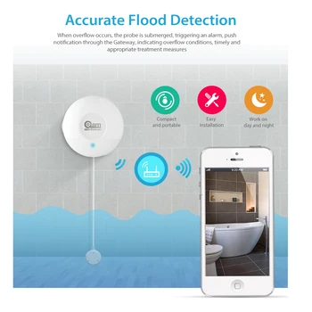 COOLCAM NAS-WS02Z Z-wave Plus Oversvømmelse Vand Lækage Alarm Sensor Vand Lækage Sensor Alarm Home Automation System
