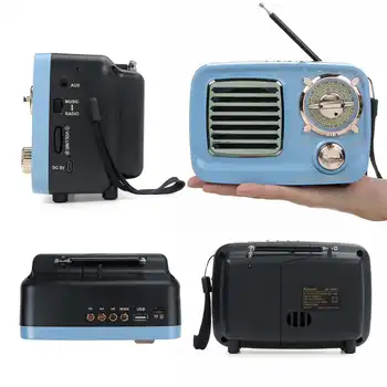 Bluetooth Bærbare Retro Radio Bas Højttaler FM AM SW-Afspiller, Bærbare Kortet Mini FM AM SW USB-AUX-TF Kort MP3 Mms-Klassisk