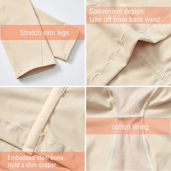 Slankende Undertøj Plus Size Kontrol Bukser Lange Længde Shapewear S-3XL Høj Talje, Mave Kontrol Tilnærmede Shaping Bukser