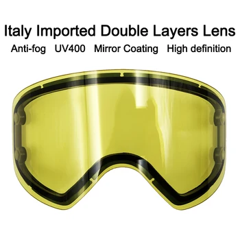 LOCLE 24H Skiløb Magnetiske Ski Goggles 2 i 1 Multifunktions-Anti-fog UV400 Nat-Skiløb / Snowboard Briller til Mænd & Kvinder