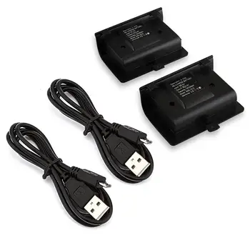 2 x 2400mAh Genopladelige Batterier + USB Kabel Til XBOX Controller Oplader Kit Trådløse Gamepad Joypad Backup Batteri Pack