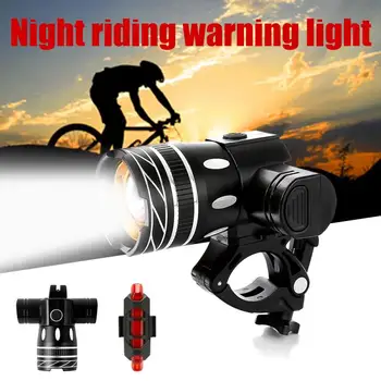Cykel-T6 Front Lys USB-Genopladelige Front Lys Vandtæt Lommelygte Mountain Roterbar Nat Riding Sikkerhed Advarsel Lys