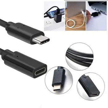 Højde kvalitet Type C USB-3.1 han til USB-C Kvindelige Udvidelse Kabel-0.3 M/0,5 M/1M Data Snor Extender N3J7