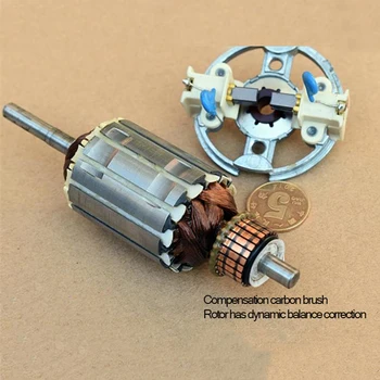 Stærke magnetiske DC220V mute high torque 9-karakter hovedet spindel motor med kompensation kulbørste miniature