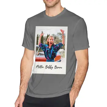Millie Bobby Brown T-Shirt Millie Bobby Brown Polaroid-T-Shirt Basic Korte Ærmer t-Shirt Plus size t-shirt