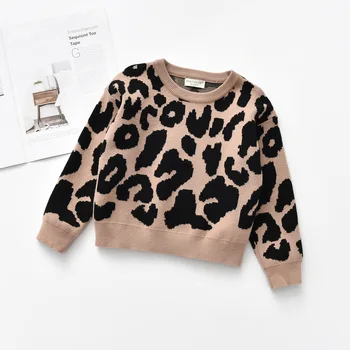 1-6Y Børn, Sweater, Tøj med Lange Ærmer Leopard Udskrive Fashion langærmet Strik for Kids Baby Drenge Piger 2020 Efteråret