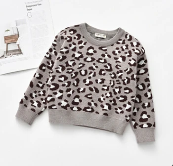 1-6Y Børn, Sweater, Tøj med Lange Ærmer Leopard Udskrive Fashion langærmet Strik for Kids Baby Drenge Piger 2020 Efteråret