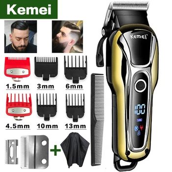 Kemei hair clipper professionel hår Trimmer i hårklippere for mænd elektriske trimmere LCD-Skærmen maskinen frisør-Frisør-cutter 5