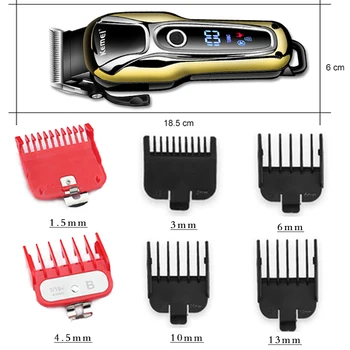 Kemei hair clipper professionel hår Trimmer i hårklippere for mænd elektriske trimmere LCD-Skærmen maskinen frisør-Frisør-cutter 5