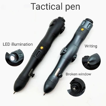 Opgraderet Version Multi-funktion selvforsvar Taktiske Pen Pille Spinner Nødsituation Glas Afbryder Udendørs Overlevelse EDC Værktøj