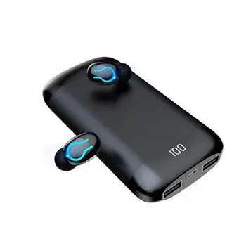 Trådløse Bluetooth Hovedtelefoner HD Hovedtelefoner Sport Vandtæt Headset Med Dobbelt Mikrofon Og 6000Mah Batteri Opladning Tilfælde fones
