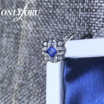 Naturlig blå Safir Ring 3 mm*3 mm Kinesiske Safir Sølv Ring 925 Sølv Smykker