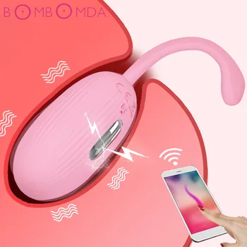 Elektrisk Stød Vibrator med 12 hastigheder Silikone Vibrator APP Bluetooth Trådløs Fjernbetjening Vibrerende Æg G-spot Massage Sex Legetøj til Kvinder