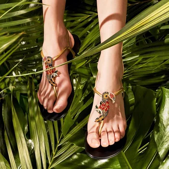 EXCARGO Luksus Farve Satin Sandaler Kvindelige 2019 Sommeren Nye Kvinde Fladskærms Flip Flop Sommer Sko Ferie Boheniam Beach Sandaler