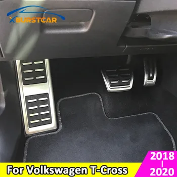 Xburstcar for Volkswagen VW T-Kryds Tcross 2018 2019 2020 i Rustfrit Stål PÅ MT Bil pedaldækslet Auto Pedaler Pad Tilbehør