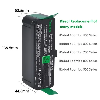 14,4 V 86.4 Wh Batteri Li-ion Akku for iRobot Roomba 500 600 700 800 900 Series 555 560 580 620 630 650 760 770 780 790 870 880 R3