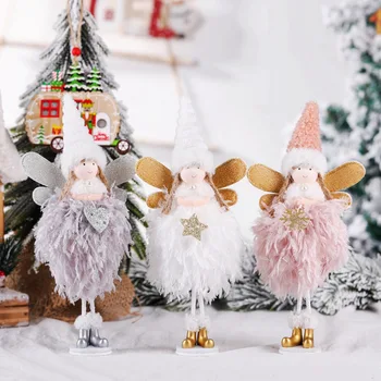 Jul Plys Engel Vedhæng Barn Søde Dukke Juletræ Vedhæng Jule Dekorationer Til Hjemmet Juletræer, Gave, Jul