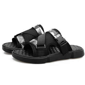 Nye Mænd sommeren lærred Mesh tøfler sko mode par Strand tøfler behageligt fodtøj der er lys Afslappede klip-klappere Sko