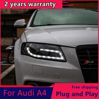 KOWELL Bil Styling for Audi-A4-B8 Forlygter 2009-2012 A4L LED Forlygte LED KØRELYS Bi-Xenon Optik Høj Lav Beam Parkering