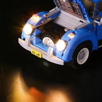 LED-light-up kit, Kompatibel for 10252 technic Byen Bil Beetle-Modellen 21003 byggesten Mursten (kun omfatter lys sæt)
