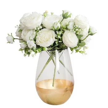 5 Store Hoved Rosa Silke-Pæon Kunstige Blomster Buket Falske Blomster Bryllup Hjem DIY Indretning af Høj Kvalitet, Tilbehør Håndværk