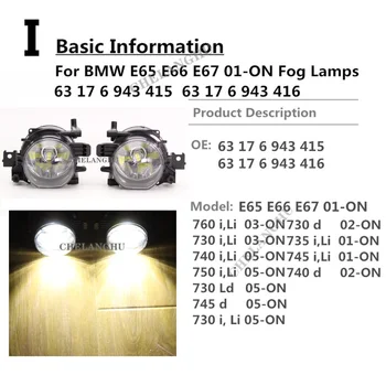 LED tågelys For BMW 7-Serie E65 E66 730 740 745 d 735 745 760 2005 2006 2007 2008 Front, LED-tågelygter tågelys med Pærer