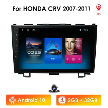 HD Quad Core 1024X600 Android 10 Car Multimedia Afspiller Til Honda CRV 2007-2011 4G WiFi GPS-Navigation, Stereo Video auto pc