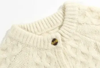 Kvinder Frakke 2020 Mode Strikket beskåret Cardigan Sweater Vintage O Neck langærmet Jakke Kvinder Overtøj Smarte Toppe femme