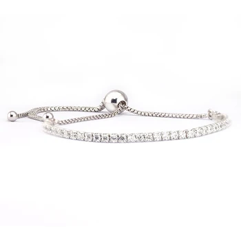 Mousserende Strand Armbånd med Klare CZ 925 Sterling Sølv Fine Smykker Til Kvinder Engros Gratis Fragt