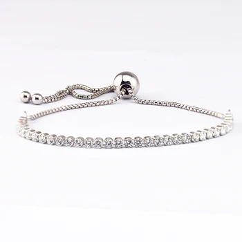 Mousserende Strand Armbånd med Klare CZ 925 Sterling Sølv Fine Smykker Til Kvinder Engros Gratis Fragt