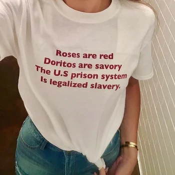 Roser Er Røde Fængsel System T-Shirt Unisex T-Shit Kvinder T-Shirt Afslappet Top Tees