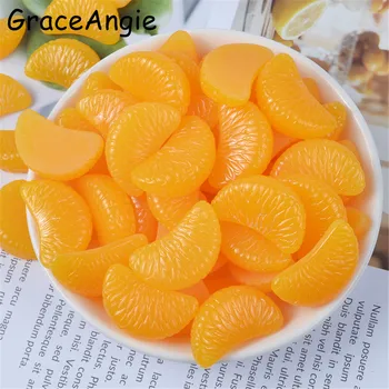 GraceAngie 20pcs Efterligning Frugter, Orange skive Resin Tilbehør Søde Charms Dekoration Ornament DIY-Øreringe Smykker at Finde