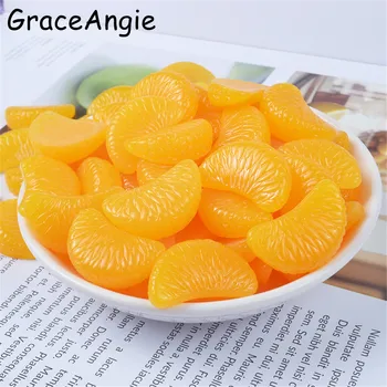 GraceAngie 20pcs Efterligning Frugter, Orange skive Resin Tilbehør Søde Charms Dekoration Ornament DIY-Øreringe Smykker at Finde